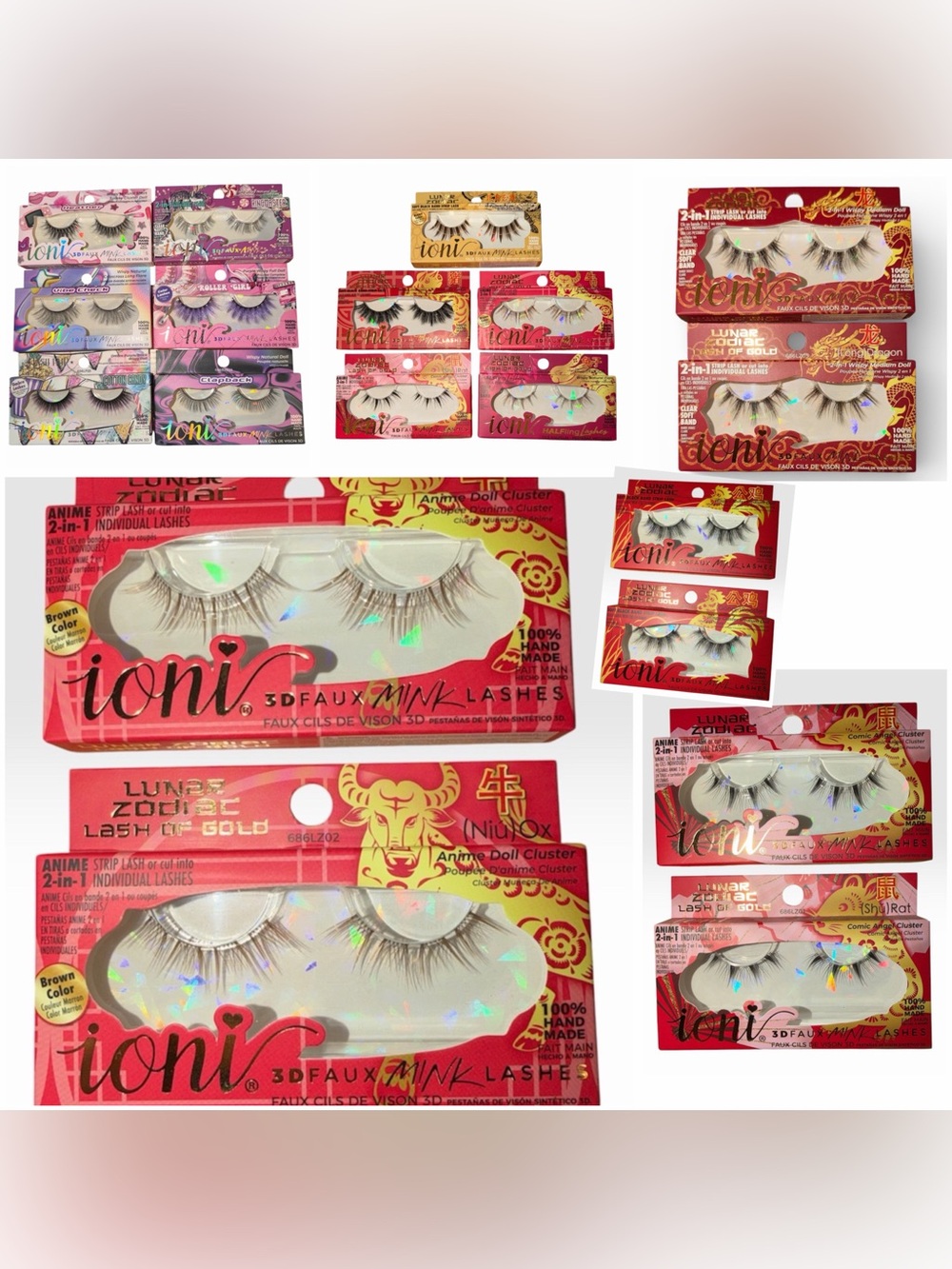 13 Pairs of False Eyelashes by IONI Bundle - Assorted Styles